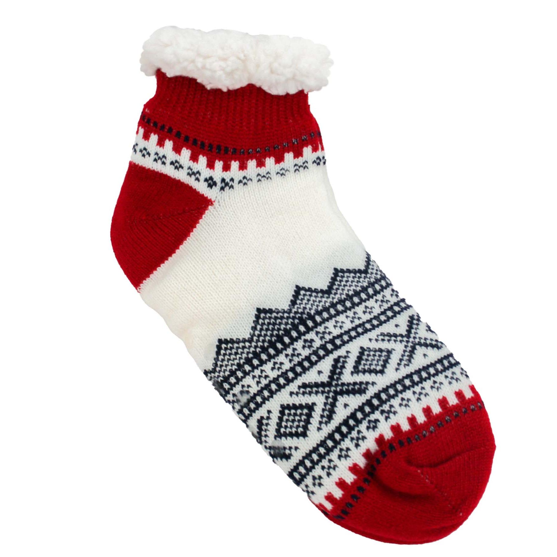 Snuggle ankle sock Marius® pattern© white/blue/red - Brødrene Flaarønning